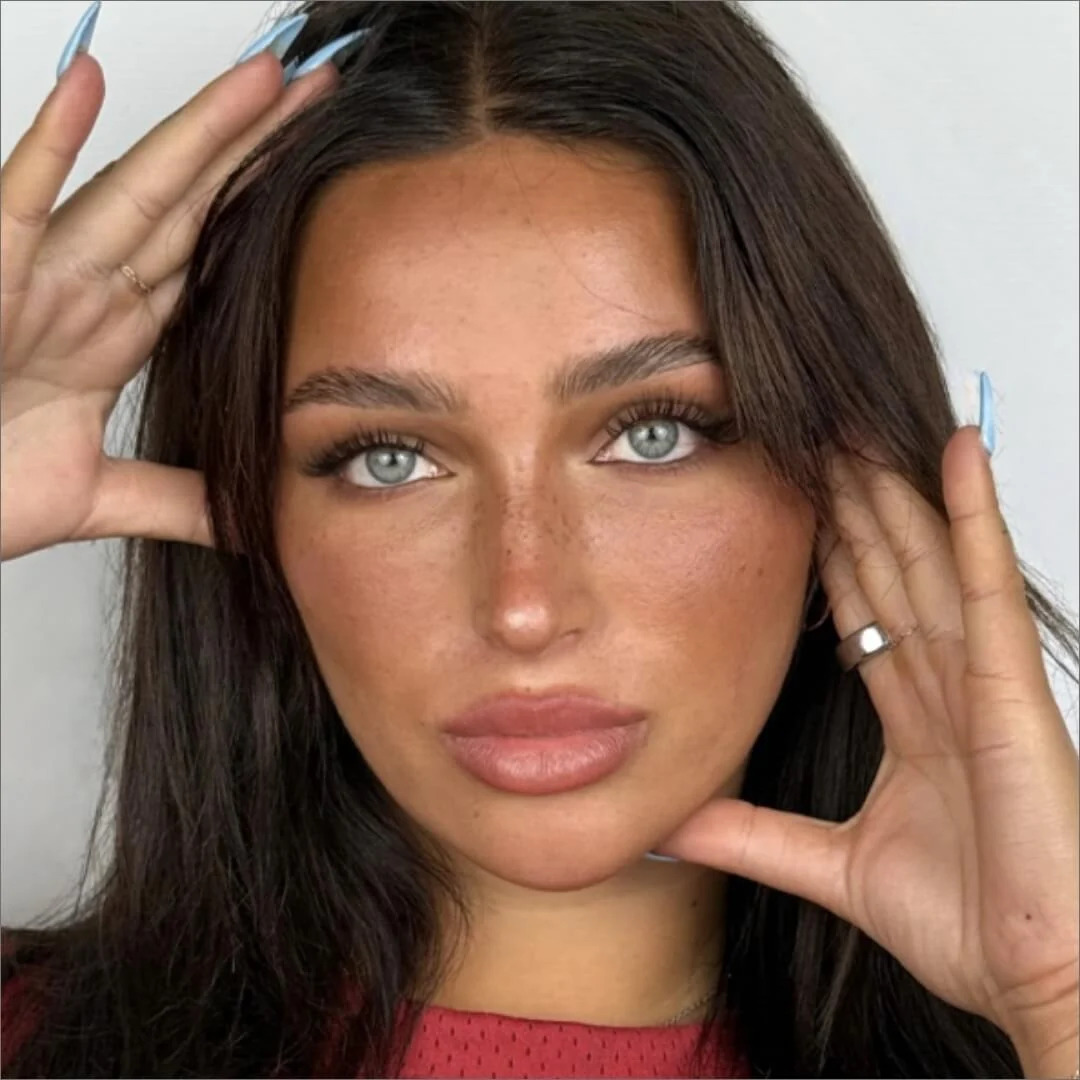 Close-up of a lash lift treatment